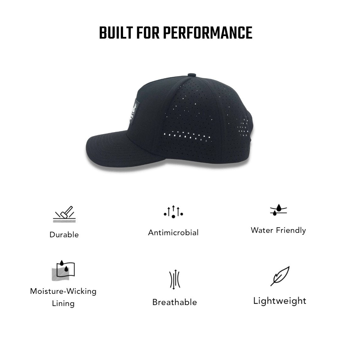 Light-Weight, Moisture-Wicking Performance Hat Black